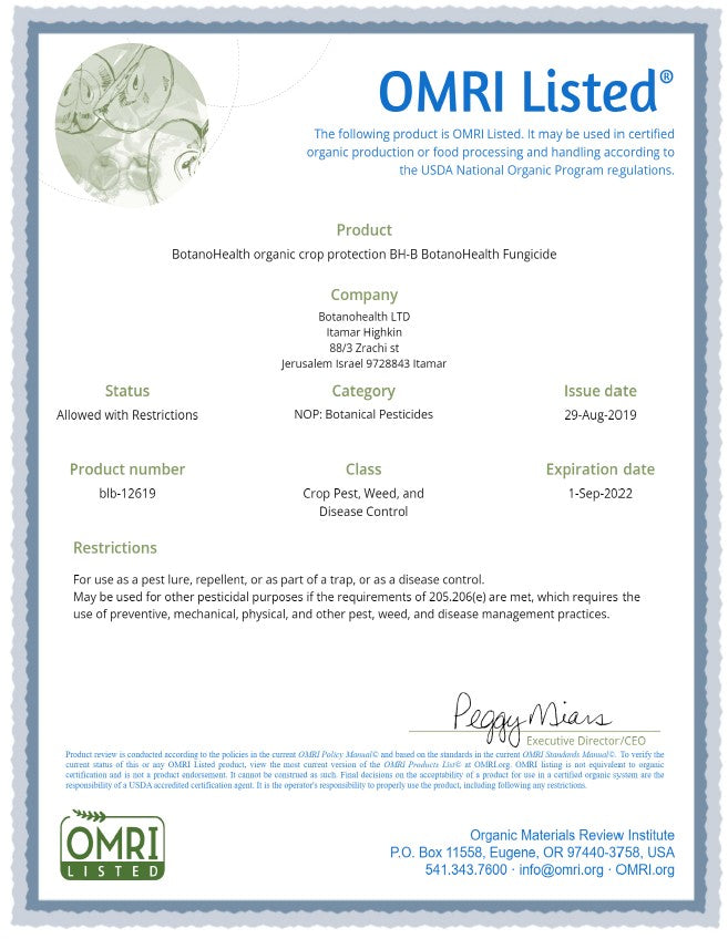 BH-B BotanoHealth Fungicide- OMRI listed for organic use